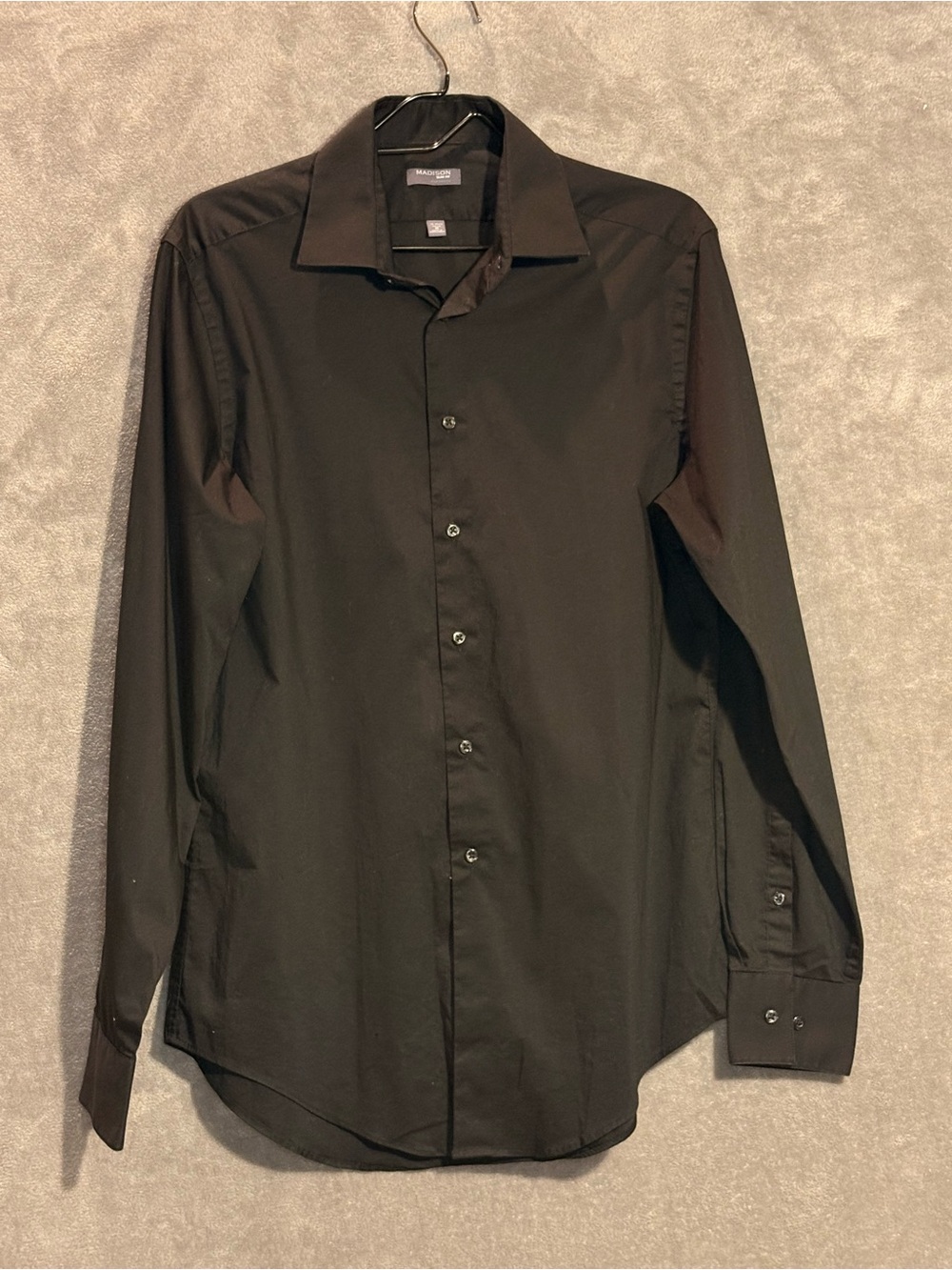 Black Slim Fit Dress Shirt by Madison